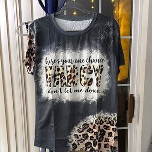 New Gray & Leopard Print T-Shirt. “Here’s you one chance Fancy don’t let me down